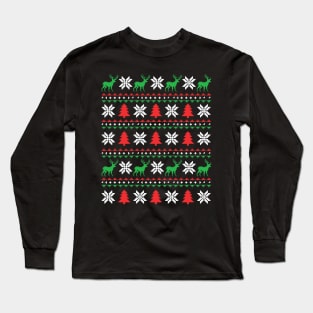 Ugly Christmas Pattern | Christmas Gifts Long Sleeve T-Shirt